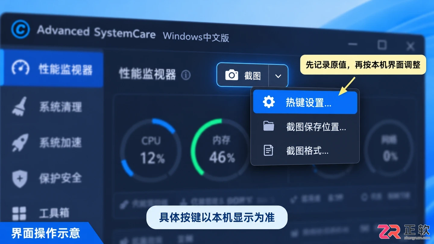 Advanced SystemCare快捷键