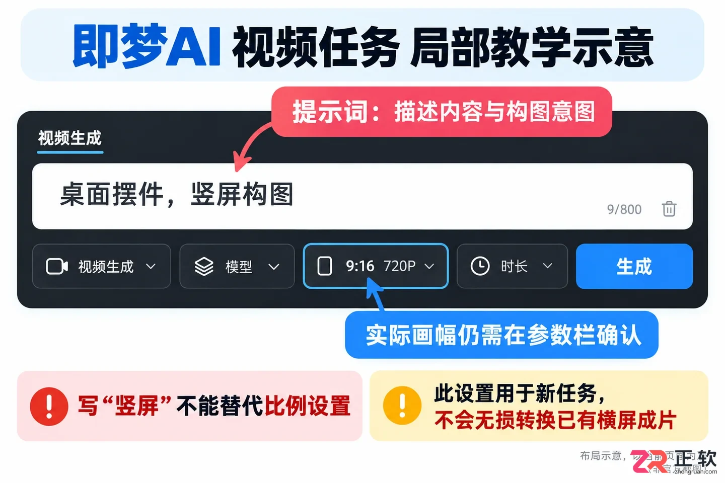 即梦AI视频比例怎么设置（9:16/16:9/1:1）？