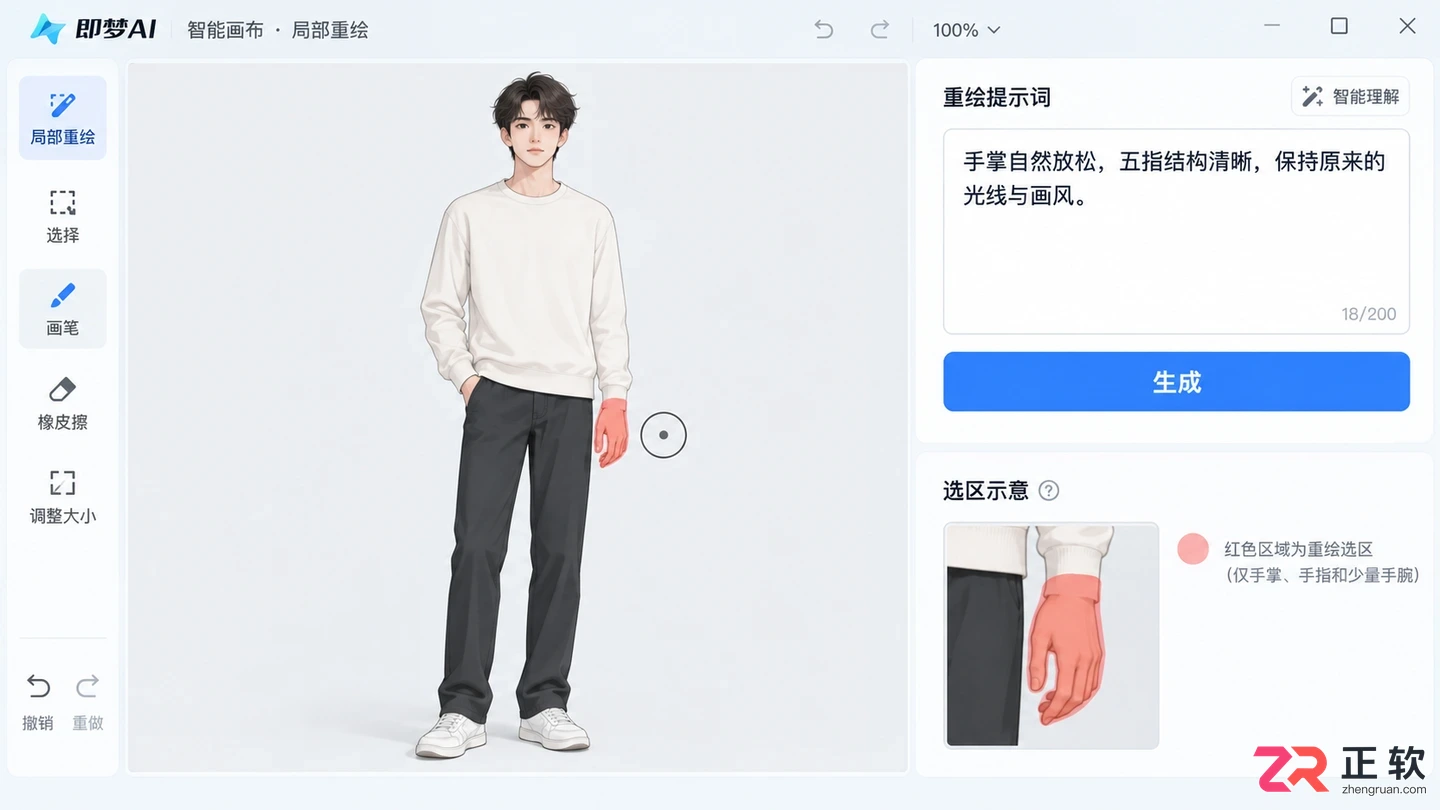 即梦AI人脸或手部生成异常怎么修复？