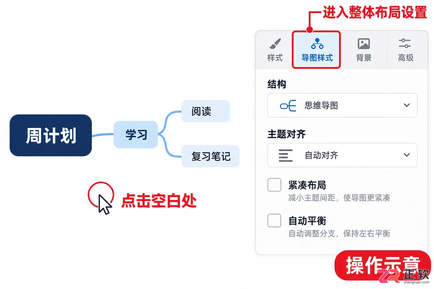 xmind怎么对齐子主题 布局调整技巧
