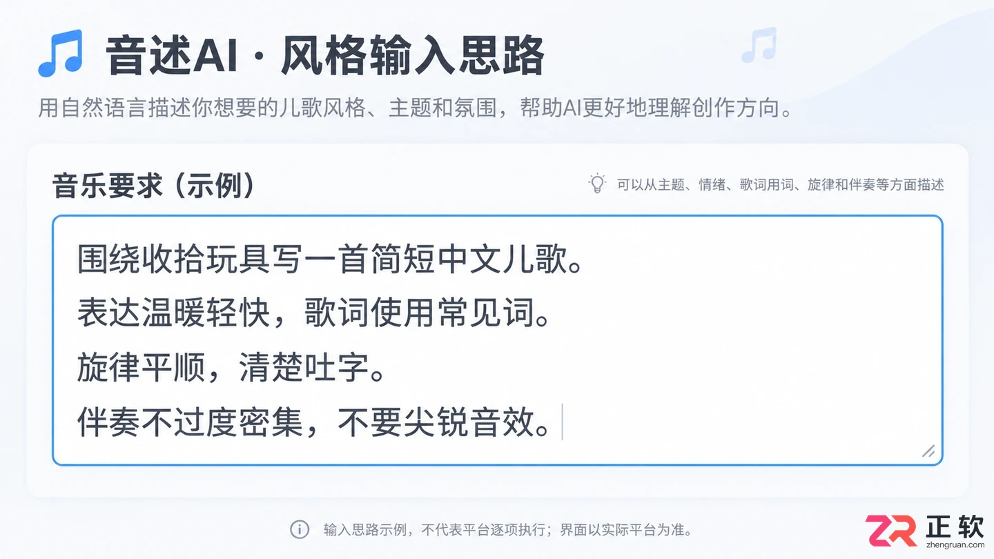 音述AI如何制作儿童类儿歌歌曲