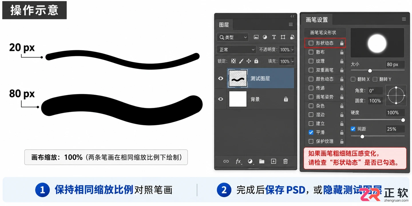 PS笔刷大小怎么调整