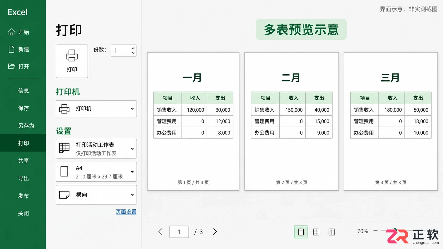 excel如何打印多个工作表一次性批量打印教程