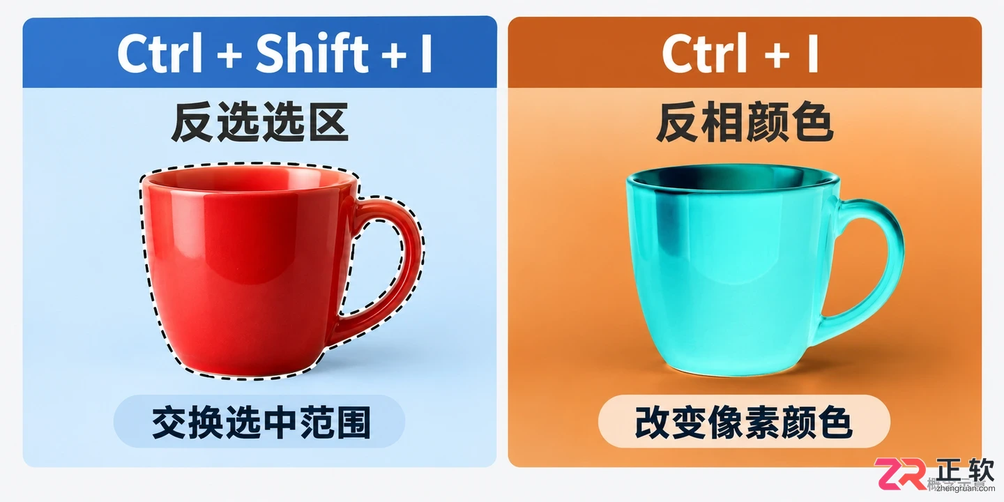 PS怎么反选选区