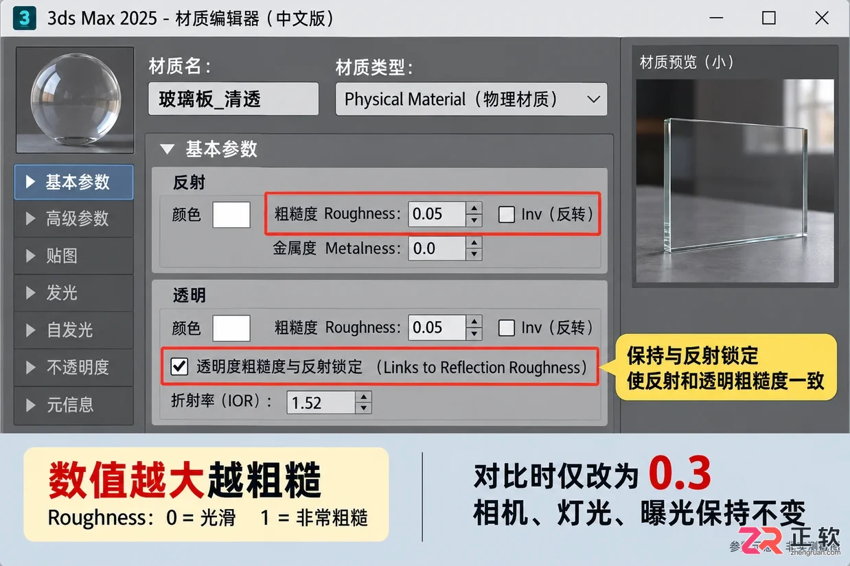 3dmax玻璃材质参数优化怎么操作