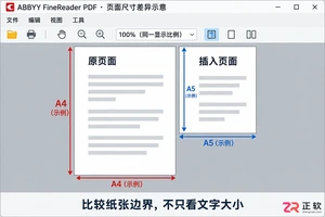 abbyyfinereader怎么将pdf插入的页面调整大小