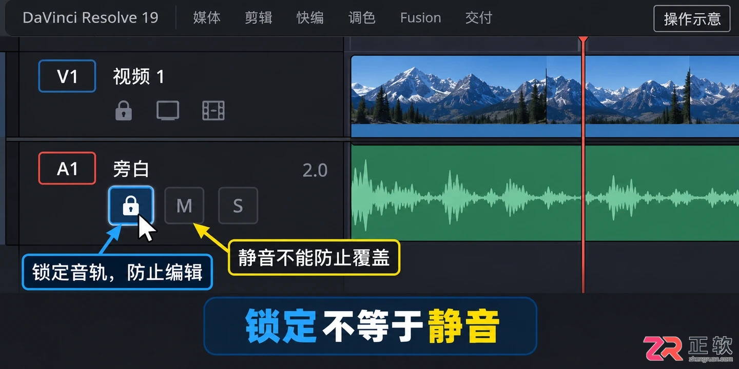 达芬奇剪辑怎么能不覆盖音频呢 轨道设置办法