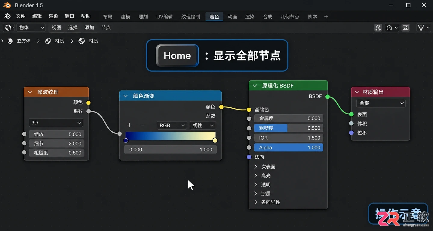 blender节点快捷键怎么用节点编辑器操作教程