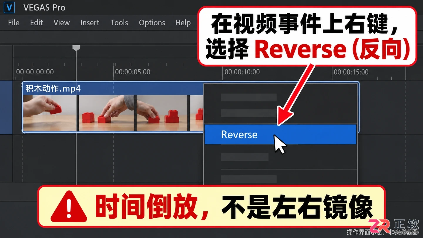 vegas怎么倒放视频 反向播放效果设置