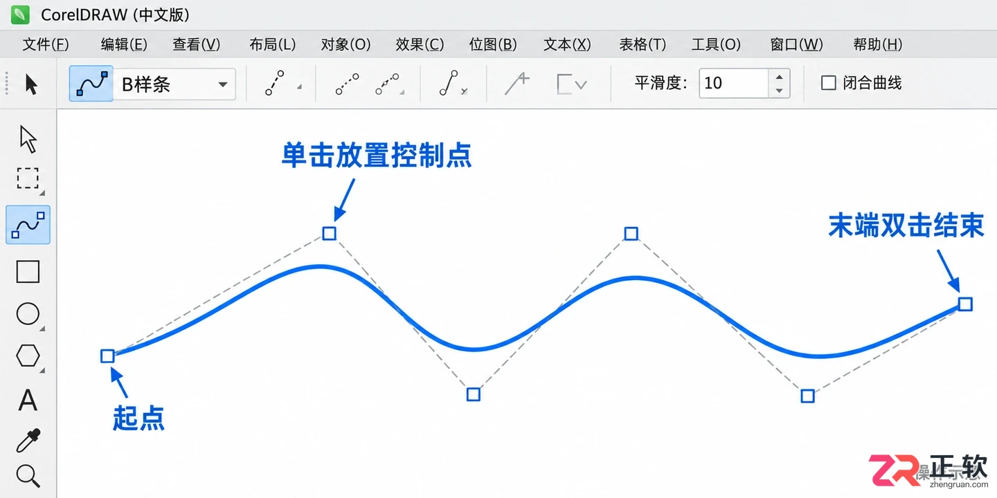 coreldraw怎么画波浪线 曲线工具绘制技巧