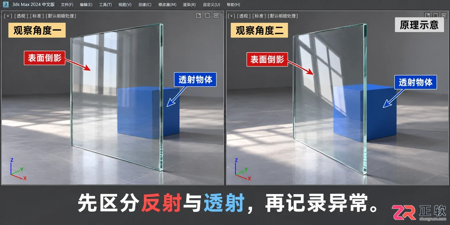 3dmax玻璃材质反射方向不对怎么操作