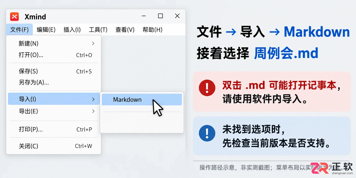 xmind打开md格式文件的详细操作教程
