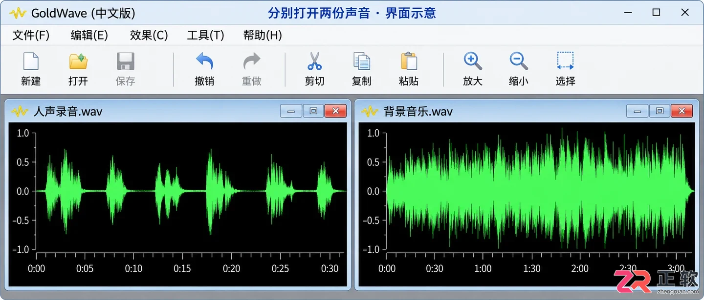 goldwave怎么添加背景音乐 混音步骤