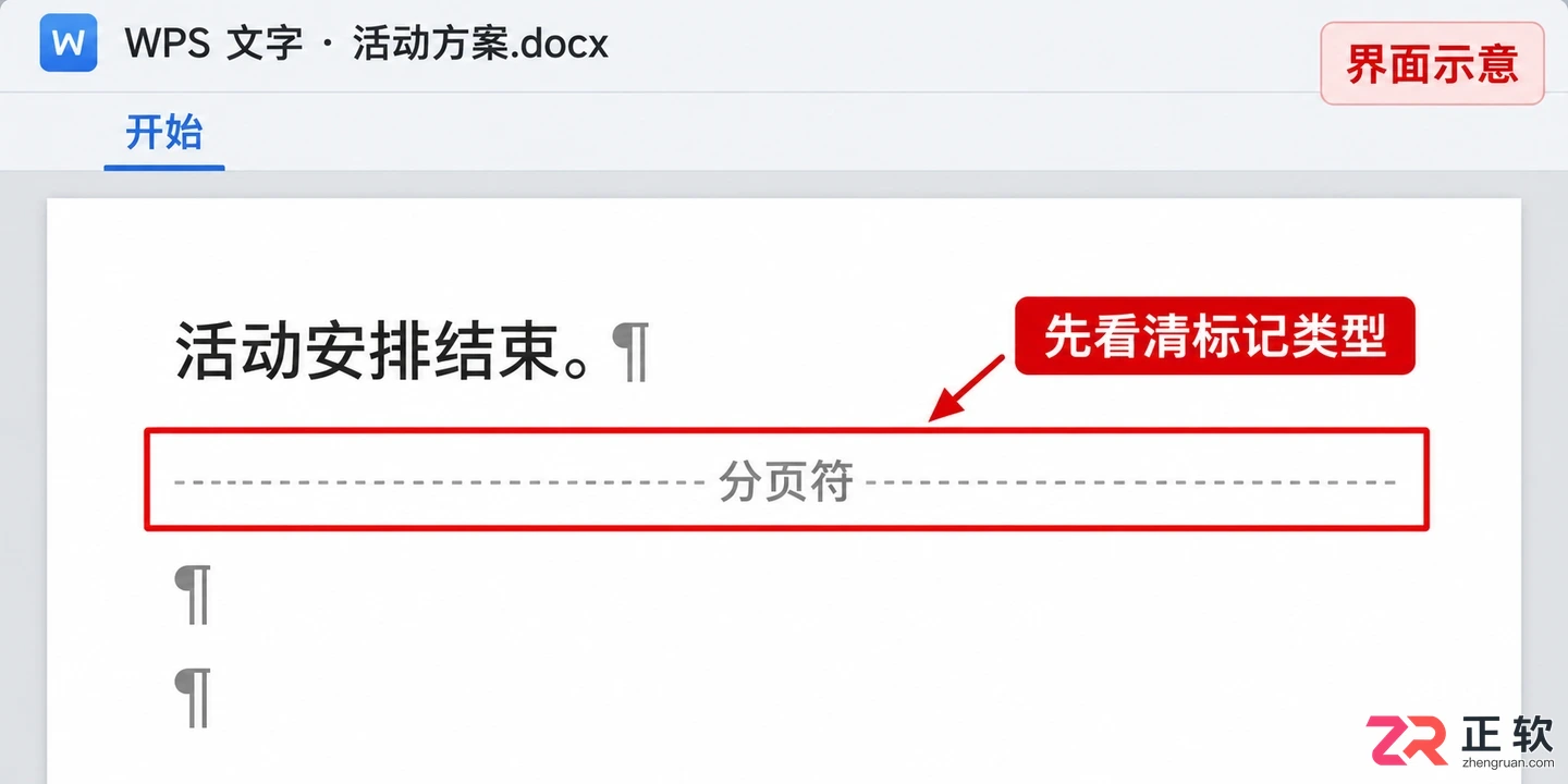 WPS文字删除空白页教程:清除分页符与分节符技巧