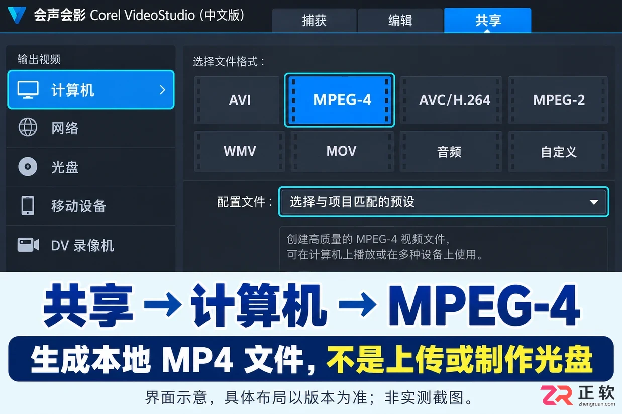 会声会影怎么保存为mp4格式 输出设置步骤