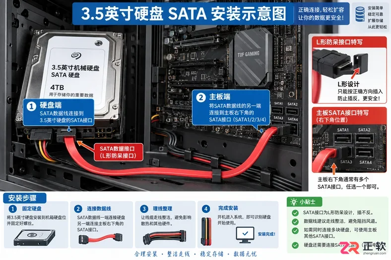 硬盘安装在哪里 电脑机箱硬盘位查找与安装图解