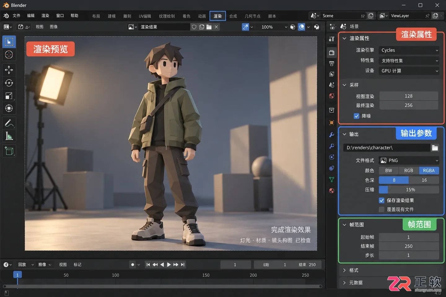 Blender制作动画角色教程从建模绑定到动作设计