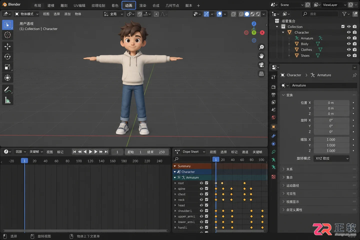 Blender制作动画角色教程从建模绑定到动作设计