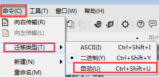 迁移类型选择自动 选择自动