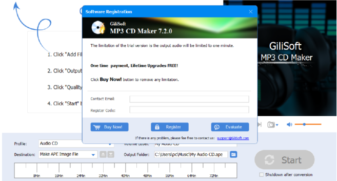 Gilisoft MP3 CD Maker将MP3转换成CD文件的方法