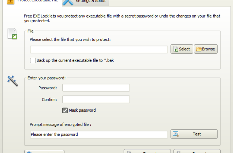 使用Free EXE Lock加密EXE文件