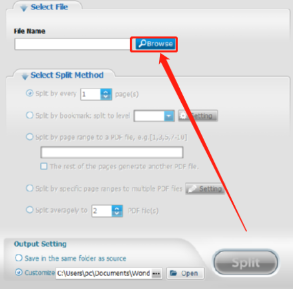 Wondershare PDF Splitter分割PDF文件的方法步骤