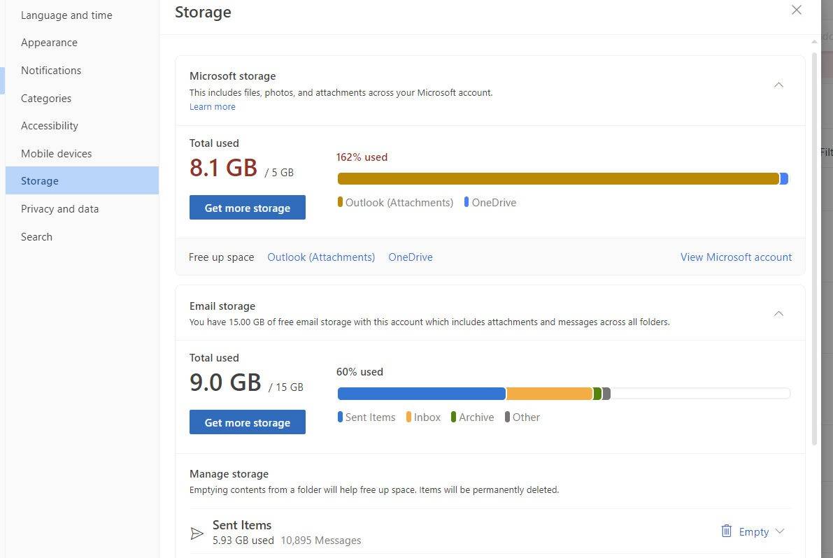 微软将Microsoft 365云存储限制,导致Outlook免费用户中断使用