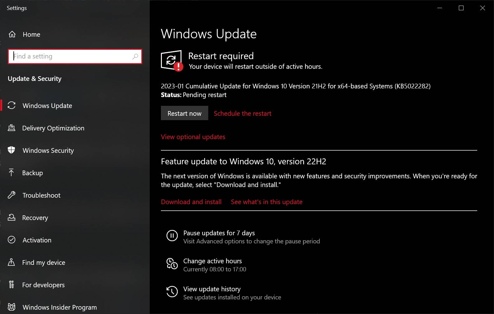 Windows 10 KB5022282 (22H2) 已推出 BSOD 修复,这里有所有新内容