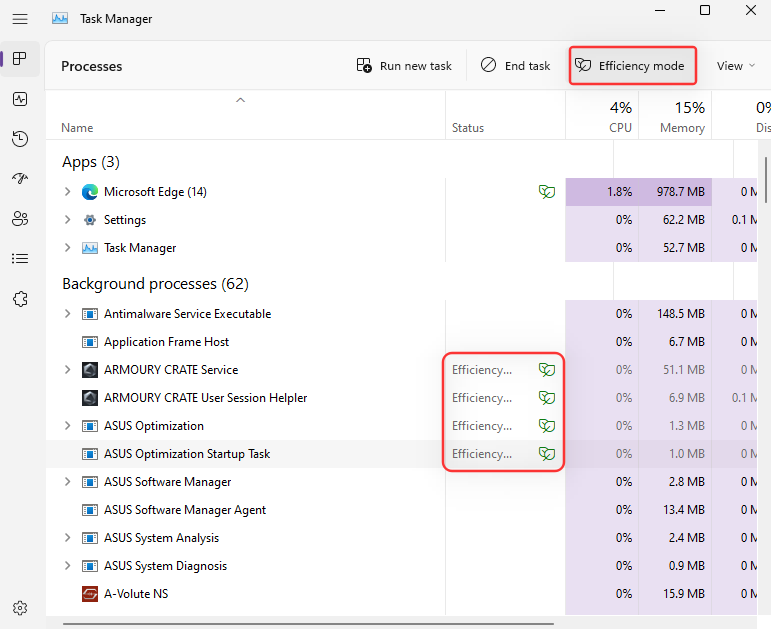 Windows 11 22H2 更新任务管理器中的新增功能