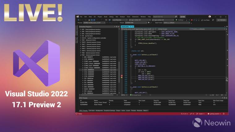 Visual Studio 2022 17.1 Preview 2 现在带有 Git、C++ 和 .NET 增强功能，官方下载地址