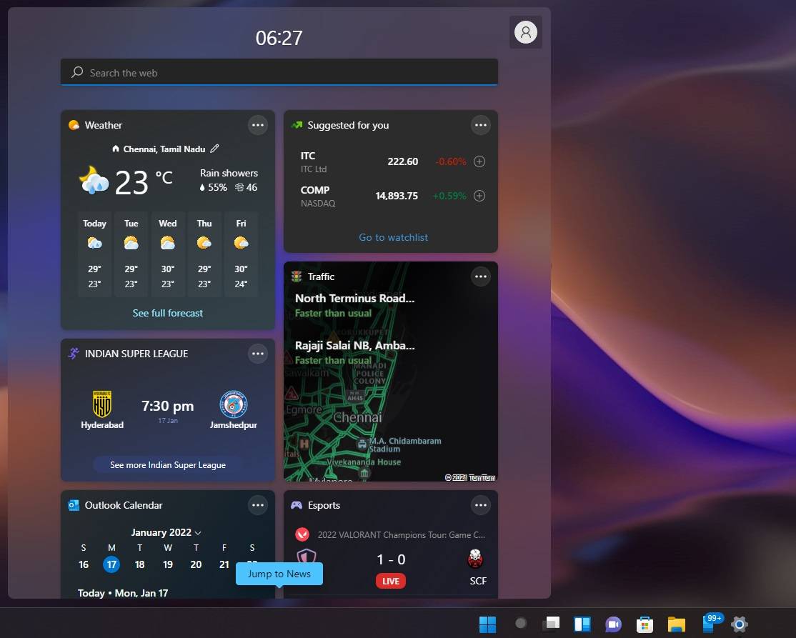 Windows 11 22H2:泄漏确认大型桌面小部件升级