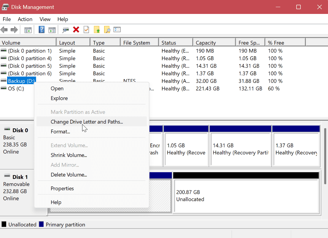 如何在 Windows 11 中删除驱动器号？