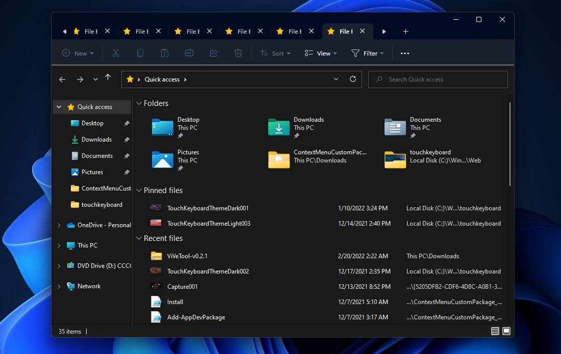 Windows 11预览版KB5014105已发布,但未包含文件资源管理器选项卡更新