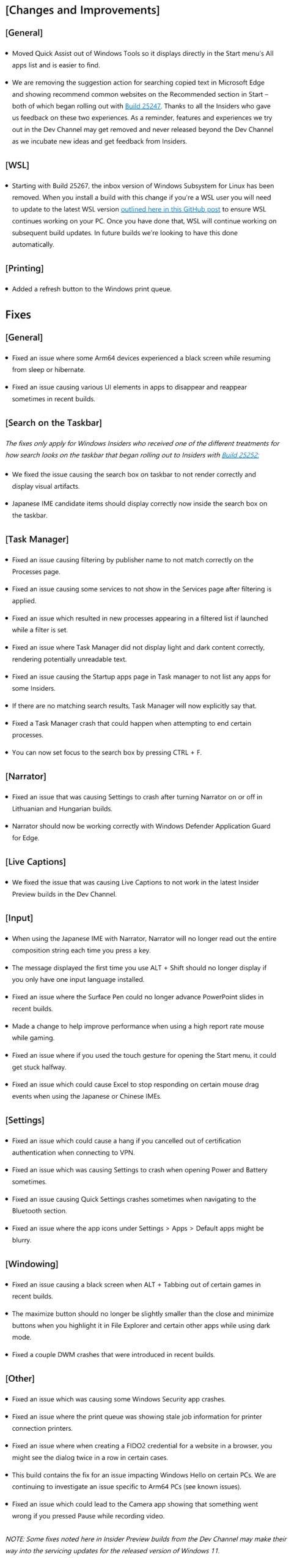 微软向 Dev Channel 发布 Windows 11 Insider Preview Build 25272