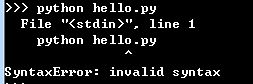 Python出现File “<stdin>“, line 1非语法错误如何解决