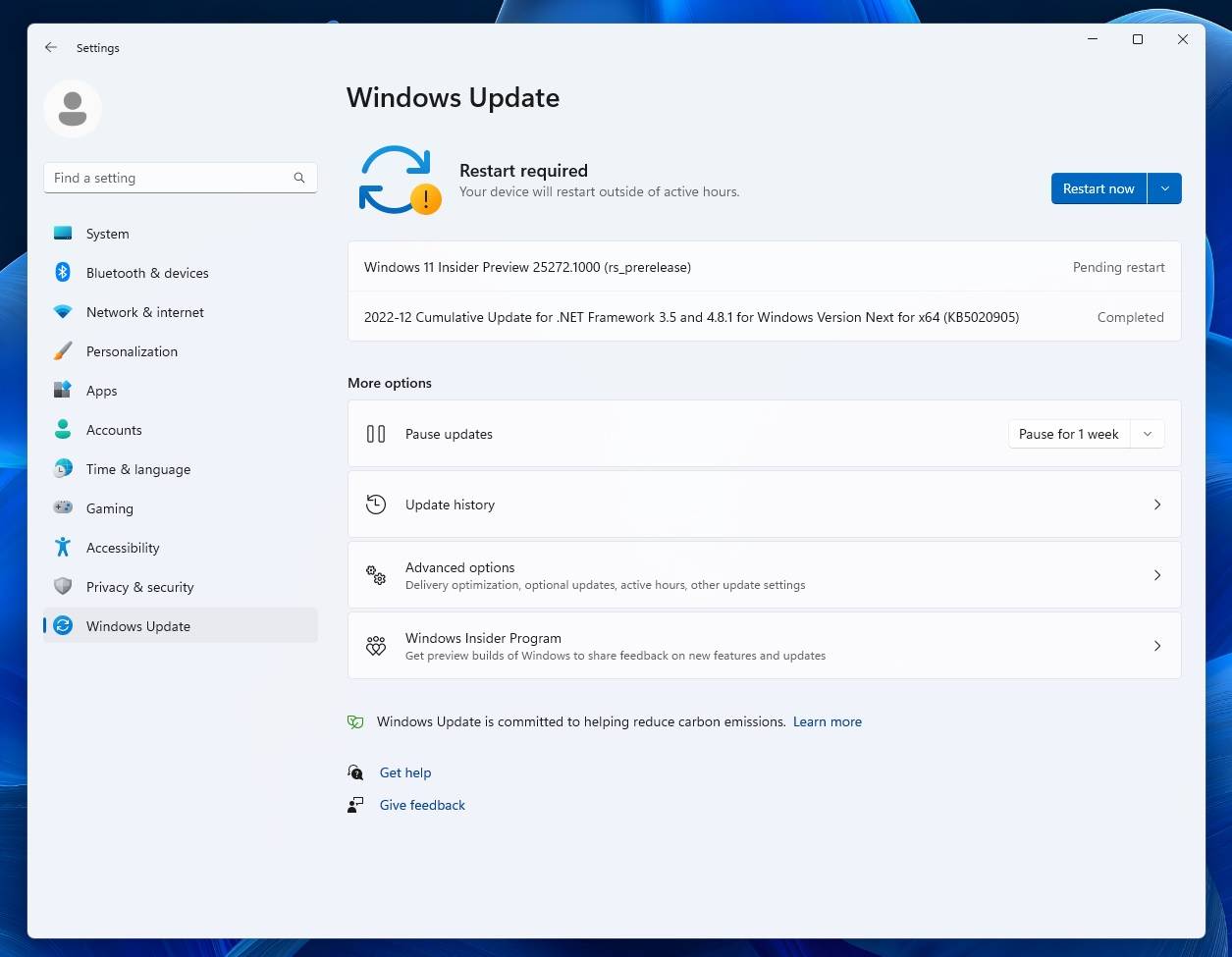 Windows 11 Build 25272 发布——新功能和改进