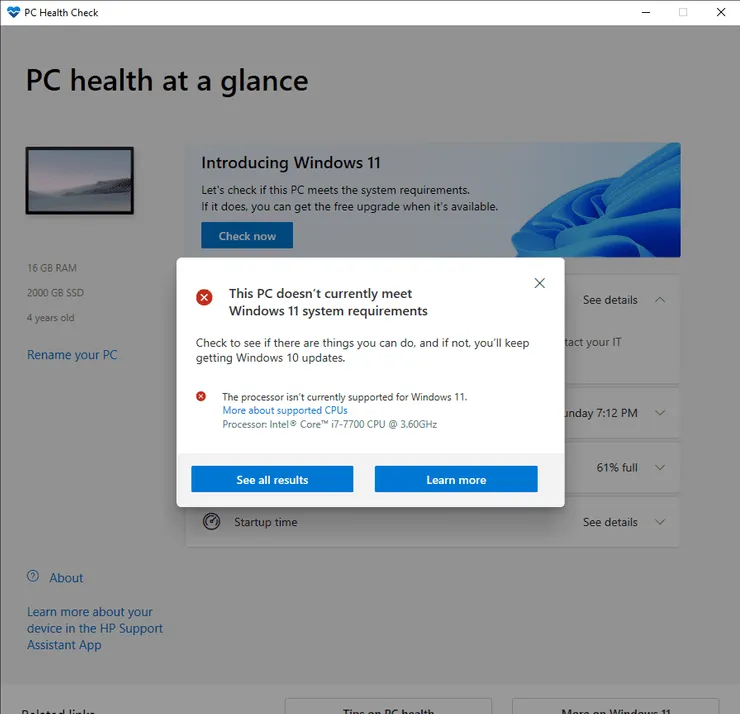 如何下载和使用 PC 健康检查应用程序 Windows 11的方法