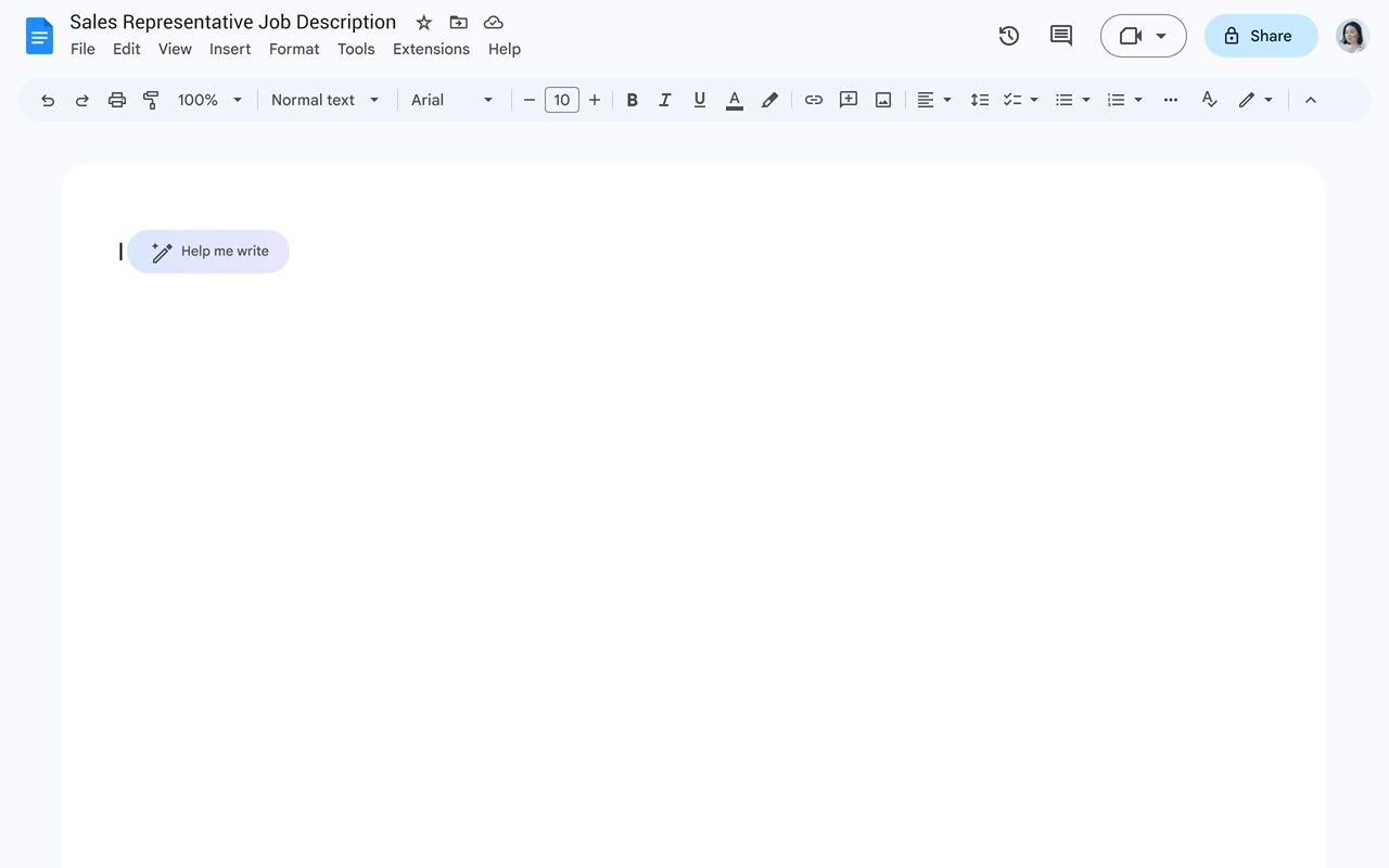 Gmail和Docs正在使用人工智能工具来帮助你撰写职位描述