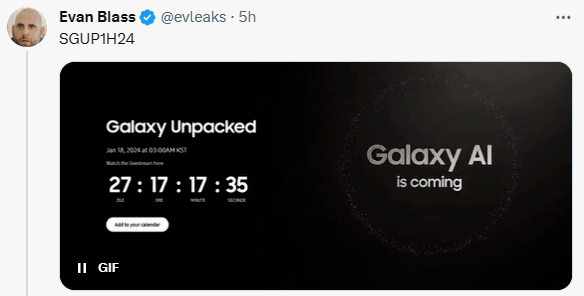 三星Galaxy S24系列发布会定于1月18日,以AI功能为主题