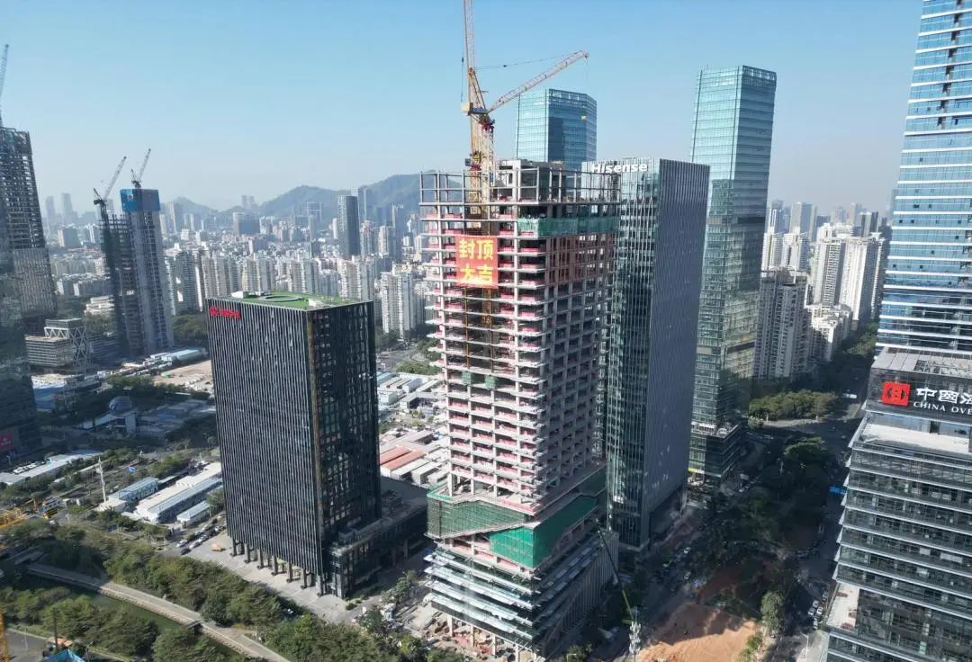 深圳字节跳动后海中心项目主体结构全面竣工,总建筑面积 7.74 万平方米