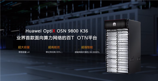 华为推出首款光传送网新时代数据中心OTN产品OptiX OSN 9800 K36,引领行业发展