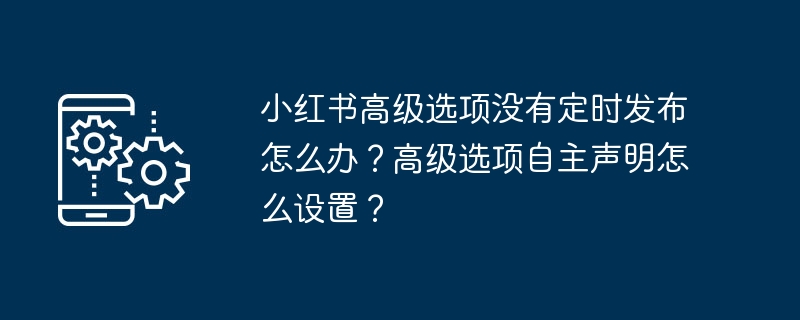 如何在小红书上设置高级选项的自动发布时间和声明?