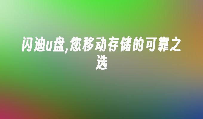 闪迪u盘,您移动存储的可靠之选