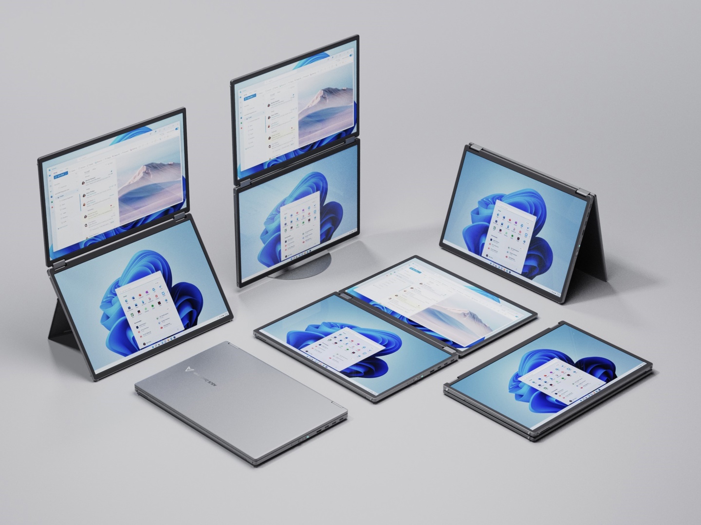 华硕推出 MQ149CD 双屏便携 OLED 显示器:360° 铰链,展开后可达 21 英寸