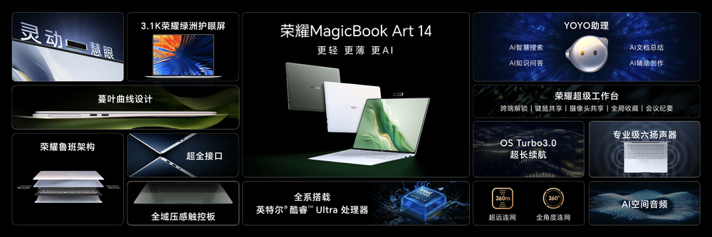 荣耀MagicBook Art 14笔记本电脑发布,售价7999元起