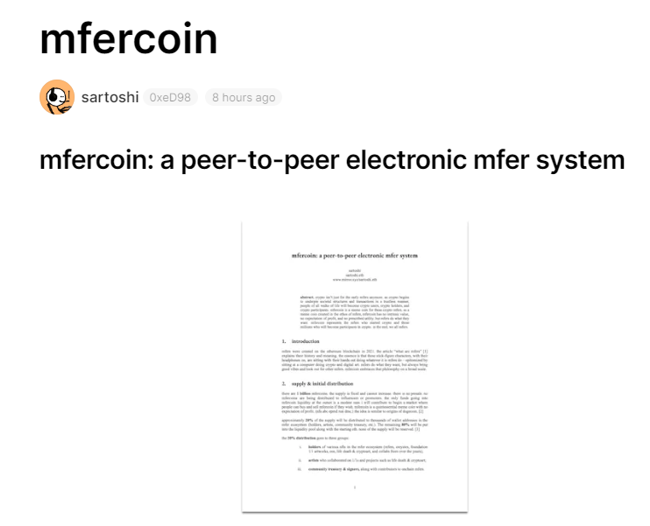 神隐两年后带着新项目横空出世，一文读懂mfer创始人推出的mfercoin