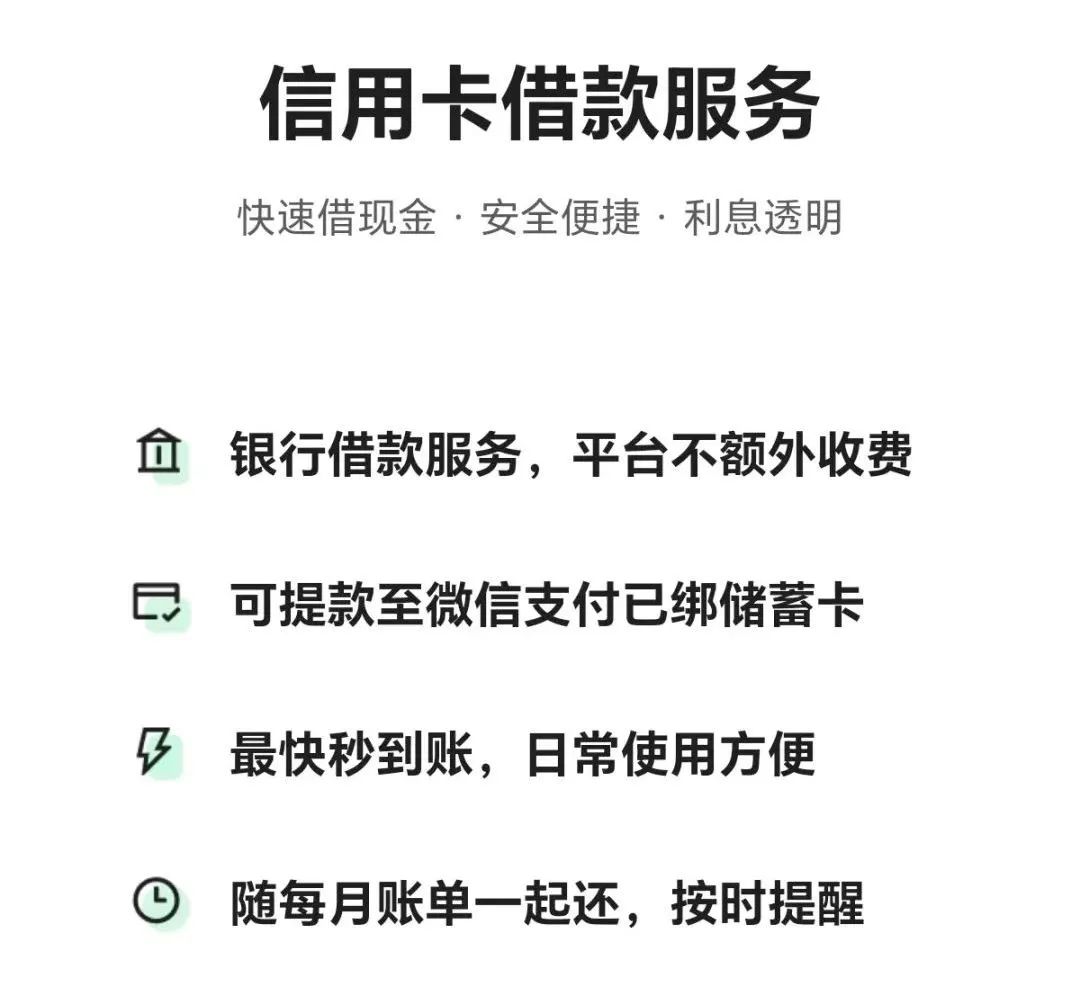 微信客服回应推出“信用卡借款”服务:还在测试阶段