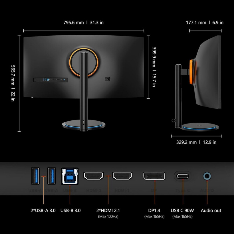 联合创新 34 英寸曲面带鱼屏显示器 34G1R 上市：1440p 165Hz、内置 2.1 音响，3999 元