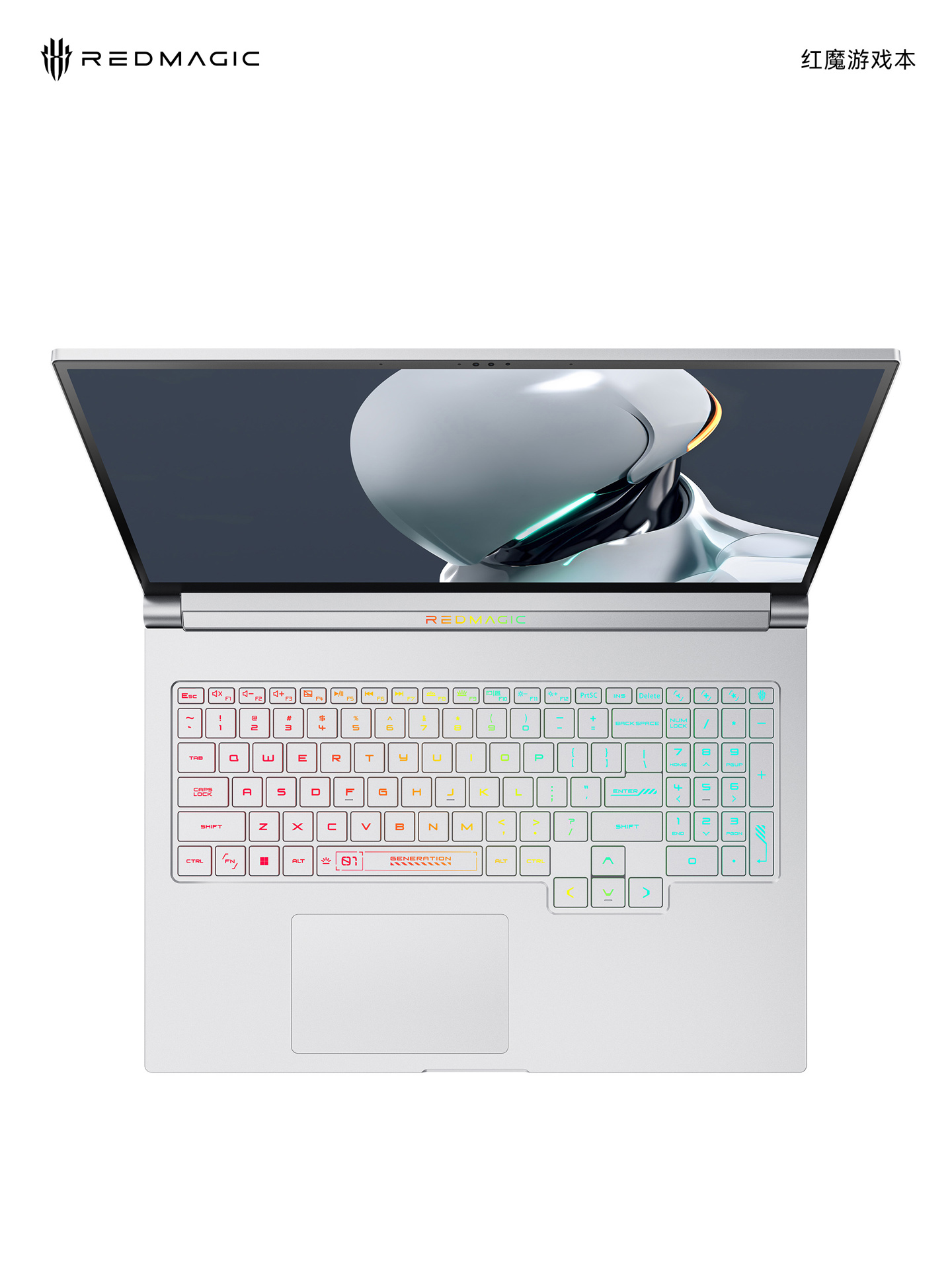 红魔游戏本 16 Pro 官方渲染图公布:黑白双色、RGB 背光键盘