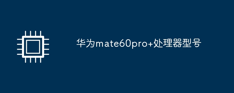 华为mate60pro+处理器型号